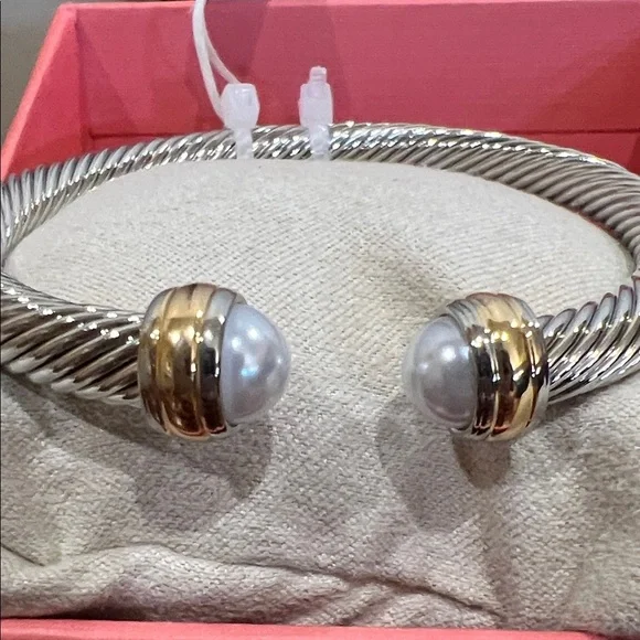 House of Harlow 1960 | Two-Tone Rope Bracelet w/Faux Pearl Accents - Picture 9 of 10